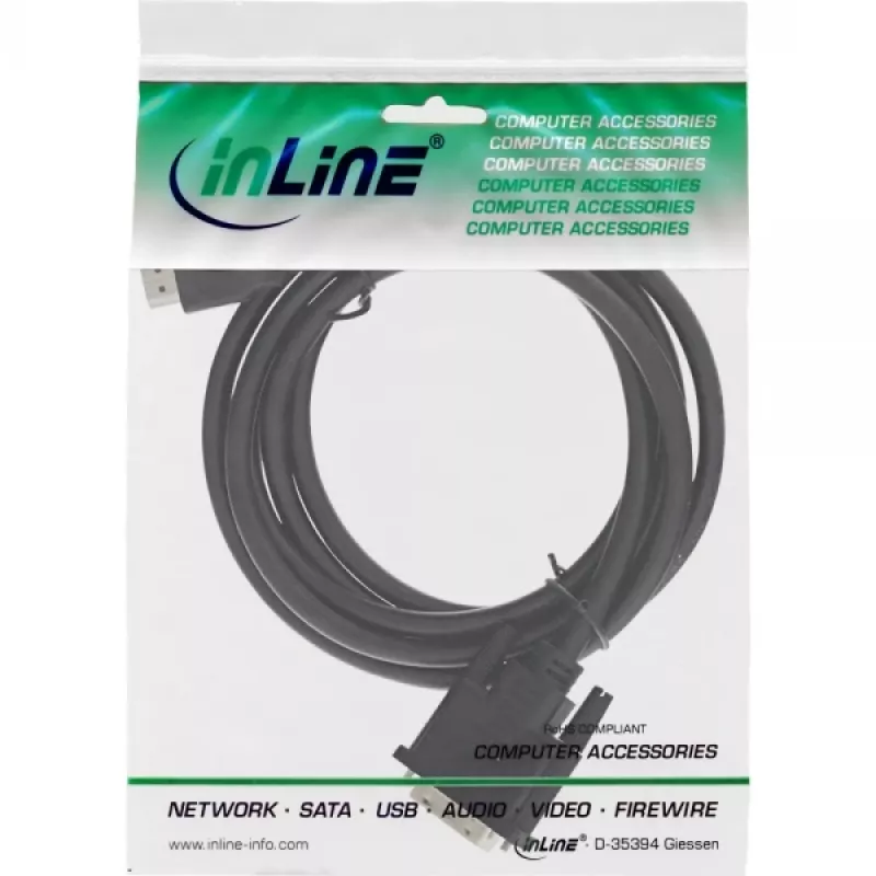 InLine HDMI-DVI laidas HDMI kištukas / DVI kištukas 18+1 juodas 2 m