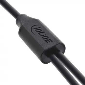 InLine USB 2in1 Y įkrovimo laidas, 1x USB-A kištukas į 2x USB-C kištukus, juodas 0,5 m