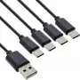InLine USB 4in1 Y įkrovimo laidas, 1x USB-A kištukas į 4x USB-C kištuką, juodas 0,5 m