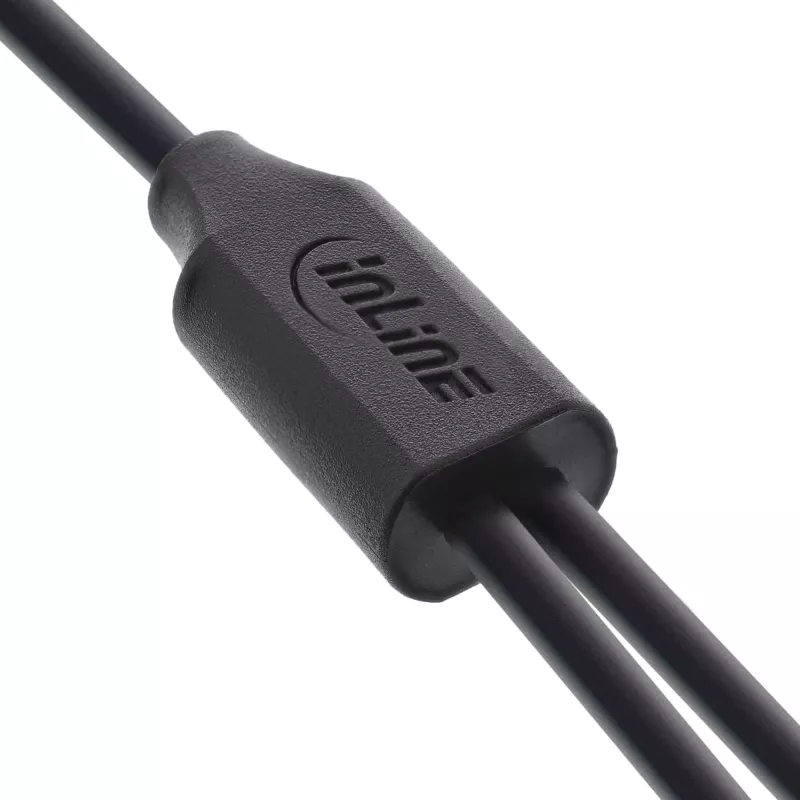 InLine USB 2in1 Y įkrovimo laidas, 1x USB-A kištukas į 2x USB-C kištukus, juodas 2m