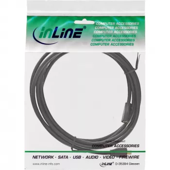 InLine Micro-USB 2.0 ilginamasis laidas, Micro-B M/F, juodas/auksinis, 5 m