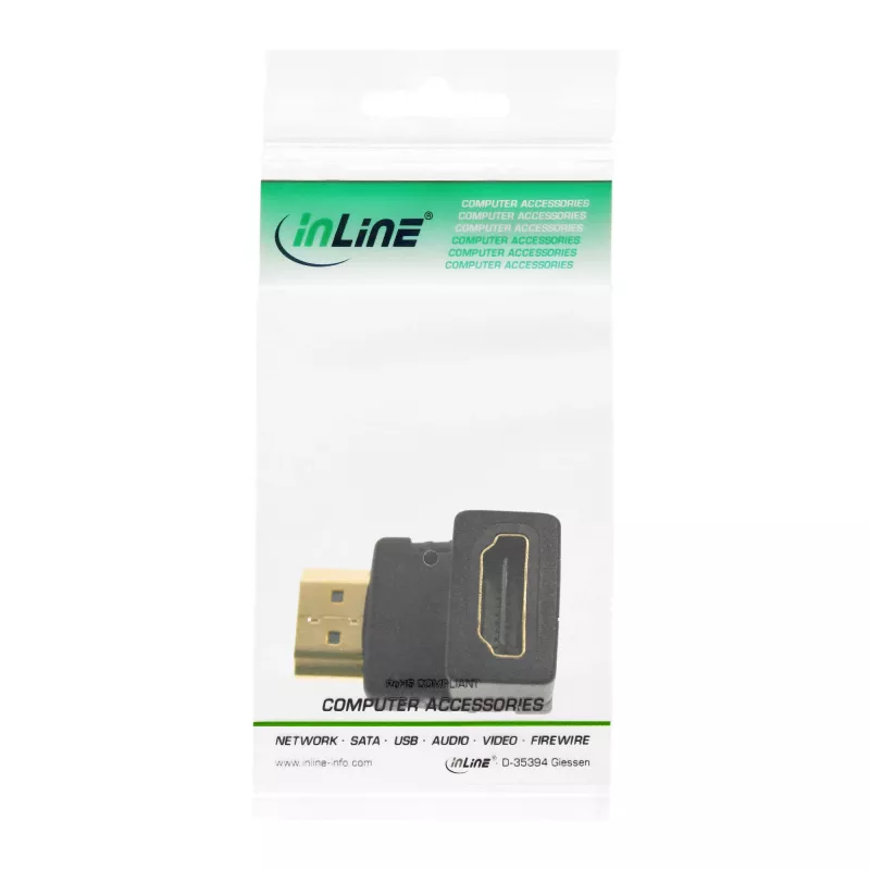 InLine HDMI adapteris, kištukas / lizdas, žemyn nukreiptas, paauksuoti kontaktai, 4K2K