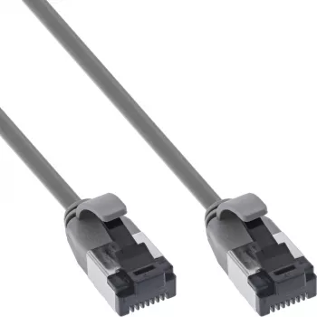 komutacinis kabelis InLine Cat.8.1 U/FTP plonas, TPE be halogenų, RJ-45–RJ-45, 0,25 m, pilkas