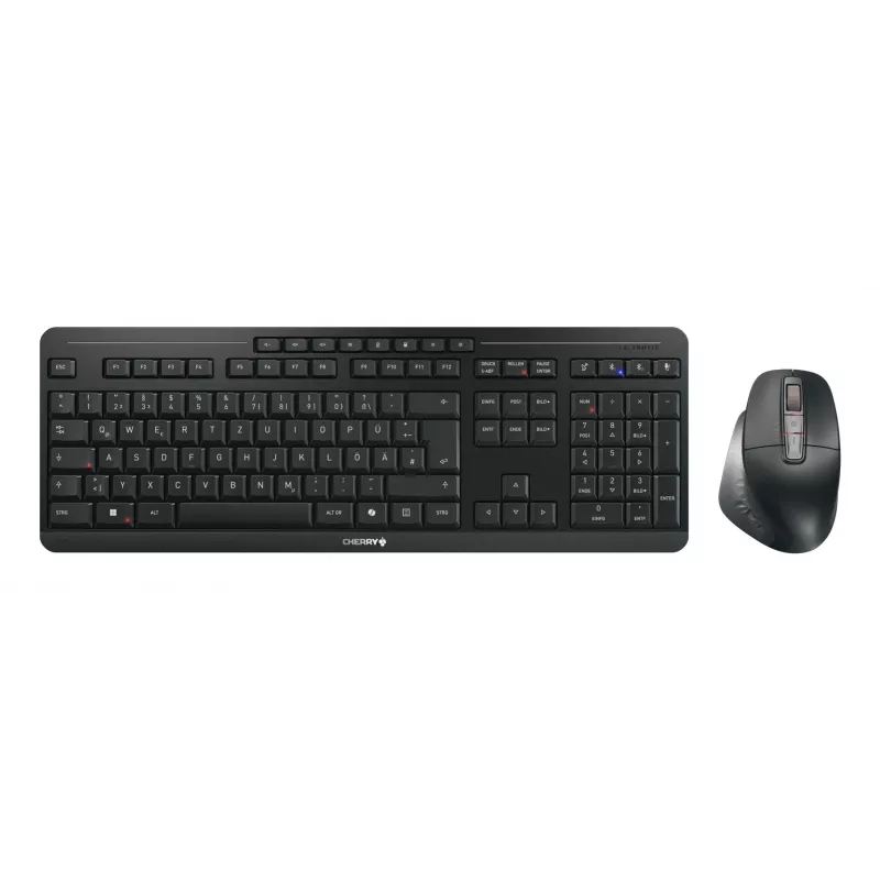 CHERRY Stream desktop ultimate klaviatūra Pridedama pelė Namai/Biuras USB + belaidis RF + Bluetooth QWERTZ vokiečių juoda