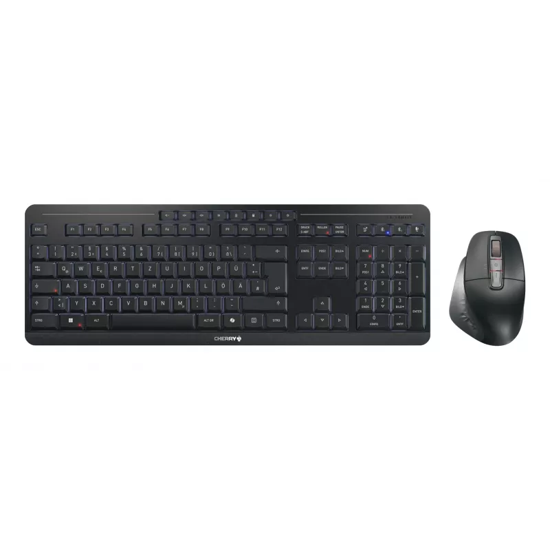 CHERRY Stream desktop ultimate klaviatūra Pridedama pelė Namai/Biuras USB + belaidis RF + Bluetooth QWERTZ vokiečių juoda