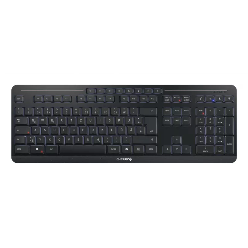CHERRY Stream desktop ultimate klaviatūra Pridedama pelė Namai/Biuras USB + belaidis RF + Bluetooth QWERTZ vokiečių juoda