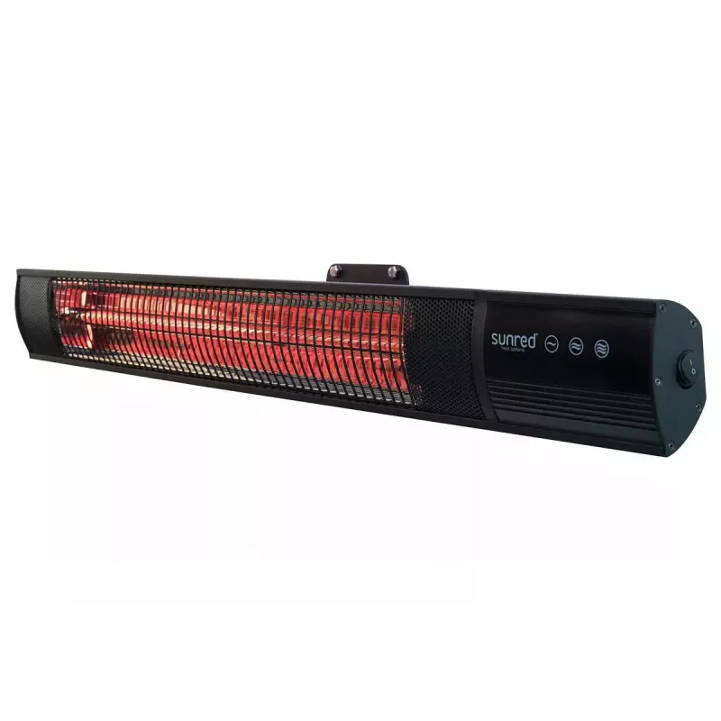 infraraudonųjų spindulių šildytuvas SUNRED RD-DARK-20, 2000 W, montuojamas ant sienos, IP55, juodas