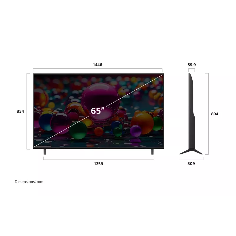 LG 65UA74003LB TV 165,1 cm (65 coliai) 4K Ultra HD išmanusis televizorius Wi-Fi juodas