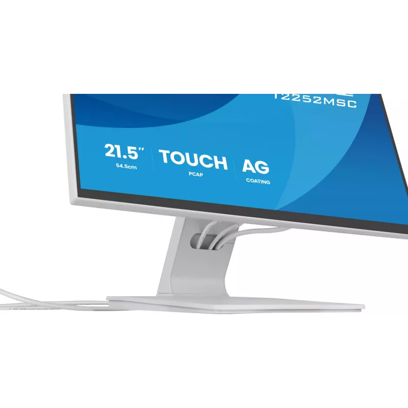 Monitor IIYAMA ProLite T2252MSC-W2AG 21,4 colio (54,5 cm) Full HD 1920x1080 LCD jutiklinis ekranas, 5 ms, USB 3.2 šakotuvas, garsiakalbiai, VESA, balta