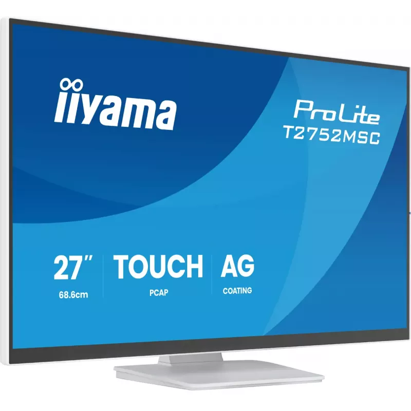 27 colių IIYAMA ProLite T2752MSC-W1AG jutiklinis LCD monitorius 1920 x 1080 Full HD baltas, 5 ms, USB 3.2 Gen1, garsiakalbiai, VESA