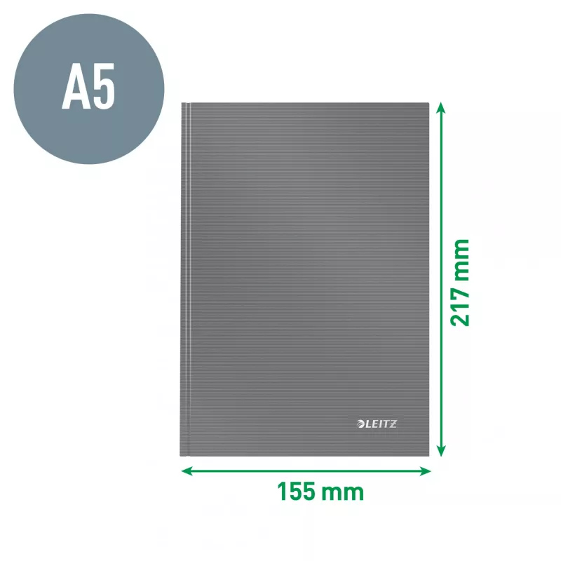 Leitz Notebook Solid Hardcover A5 Squared 90 gram 80 lapų, Vienspalvis, Mėlynas, A5, 80 lapų, Blizgus, 80 g/m²