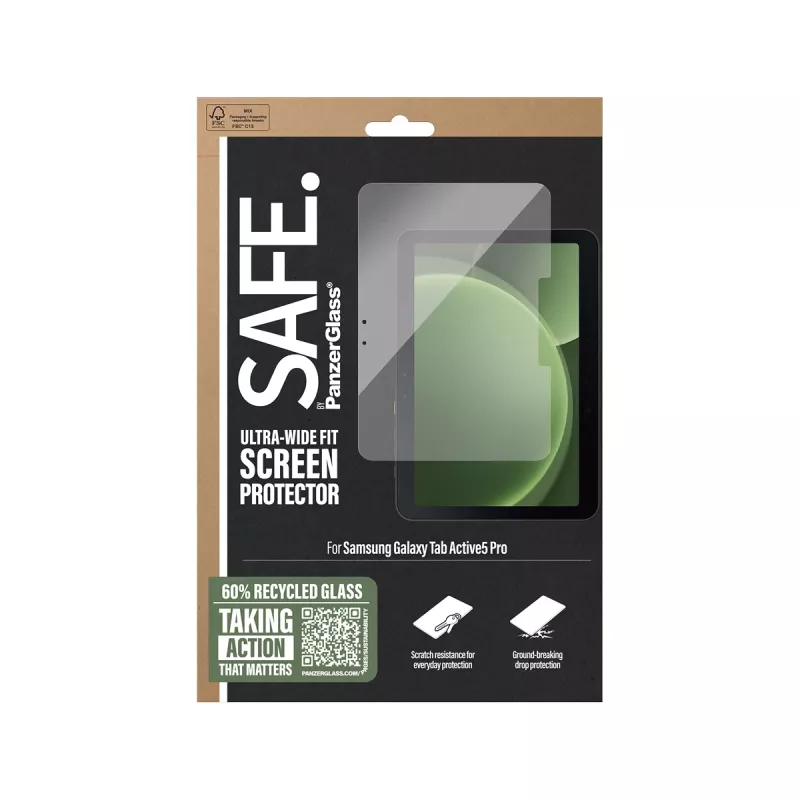 “PanzerGlass SAFE. by ®” ekrano apsauga „Samsung Galaxy Tab Active5 Pro“ | Itin platus pritaikymas