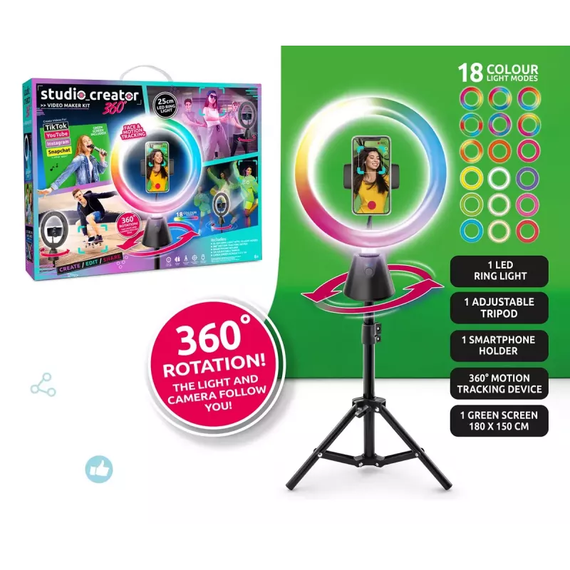 Sukamasis studijos rinkinys Canal Toys INF028CL 360 laipsnių — vaikų kūrybos rinkinys su besisukančia platforma
