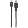 Manhattan USB-C į USB-A kabelis, 1 m, vyriškas į vyrišką, 10 Gbps (USB 3.2 Gen2, dar žinomas kaip USB 3.1), 3 A (greitas įkrovimas), SuperSpeed+ USB, juodas, suteikiama garantija visam laikui, atitinka USB31AC1M