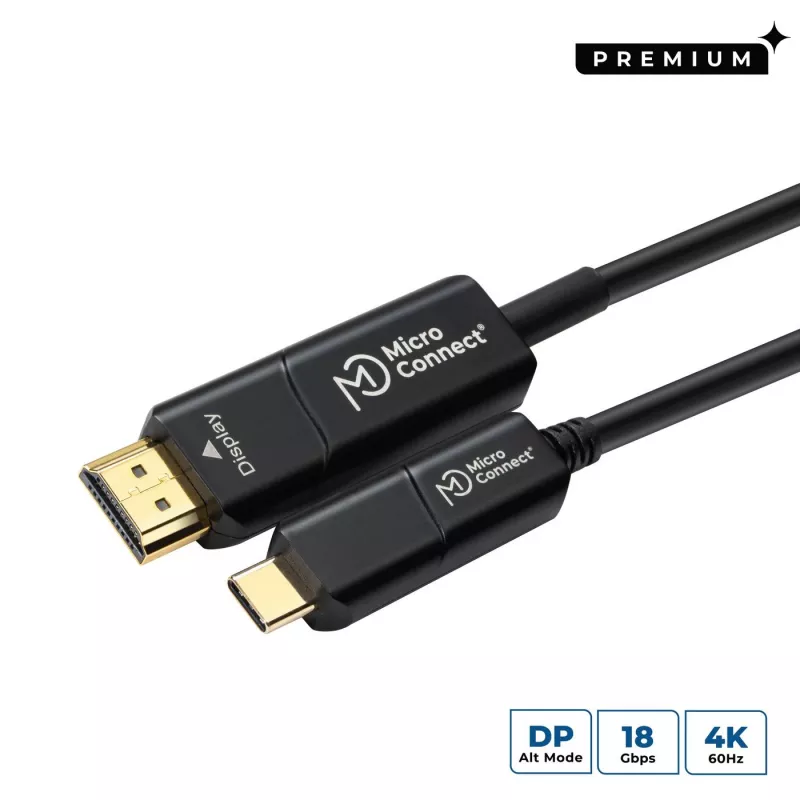 Microconnect USB3.1CHDMI20OP vaizdo kabelio adapteris 20 m USB Type-C HDMI juoda