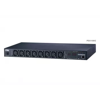 ATEN 1U 10A 8 lizdų perjungiamas banko matuojamas PDU + nemokama Eco PDU valdymo programinė įranga