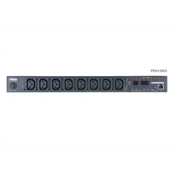 ATEN 1U 10A 8 lizdų perjungiamas banko matuojamas PDU + nemokama Eco PDU valdymo programinė įranga