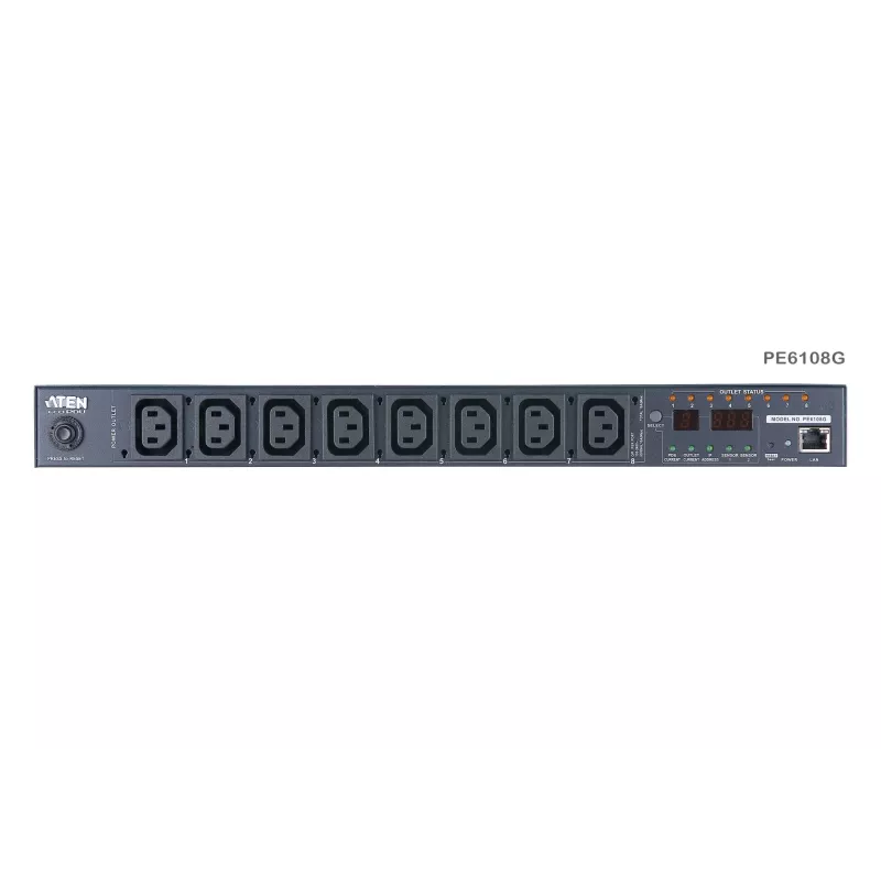 ATEN 1U 10A 8 lizdų perjungiamas banko matuojamas PDU + nemokama Eco PDU valdymo programinė įranga