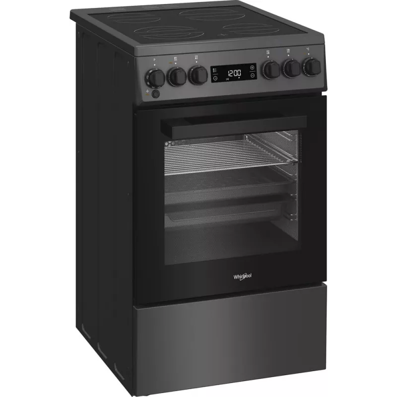 Whirlpool W5V8LCSA laisvai pastatoma viryklė elektrinė keraminė kaitlentė antracito spalvos