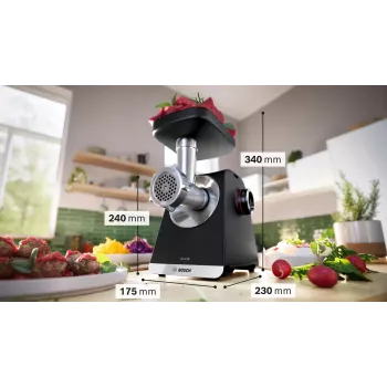 Bosch Serie 6 mėsmalė 2100 W juoda, sidabrinė