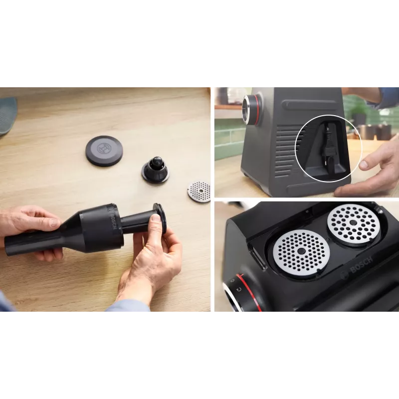 Bosch Serie 6 mėsmalė 2100 W juoda, sidabrinė