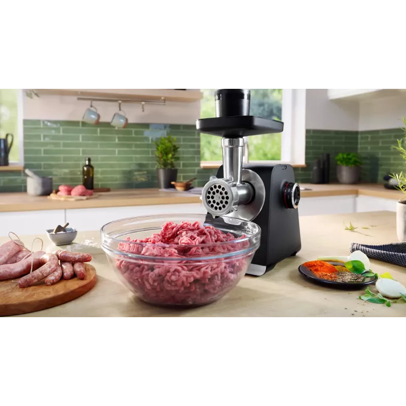 Bosch Serie 6 mėsmalė 2100 W juoda, sidabrinė