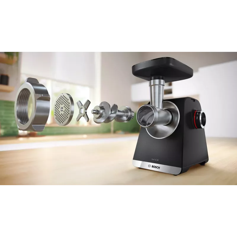 Bosch Serie 6 mėsmalė 2100 W juoda, sidabrinė