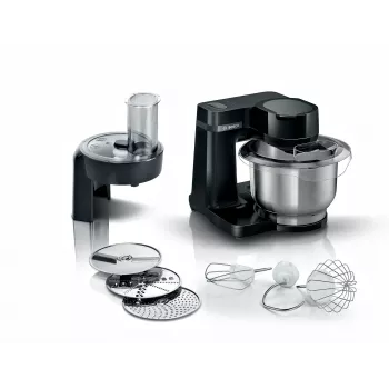 Bosch Serie 2 MUMS2EB01 virtuvinis kombainas 700 W 3.8 L Juoda, Nerūdijantis plienas