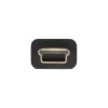 InLine USB 2.0 plokščias kabelis USB A tipo kištukas / Mini-B kištukas 5 kontaktų juodas/auksinis 1,0 m