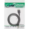 InLine USB 2.0 plokščias kabelis USB A tipo kištukas / Mini-B kištukas 5 kontaktų juodas/auksinis 1,0 m
