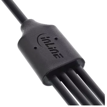 InLine USB 4in1 Y-įkrovimo laidas, 1x USB-A kištukas į 4x USB-C kištukus, juodas 1m