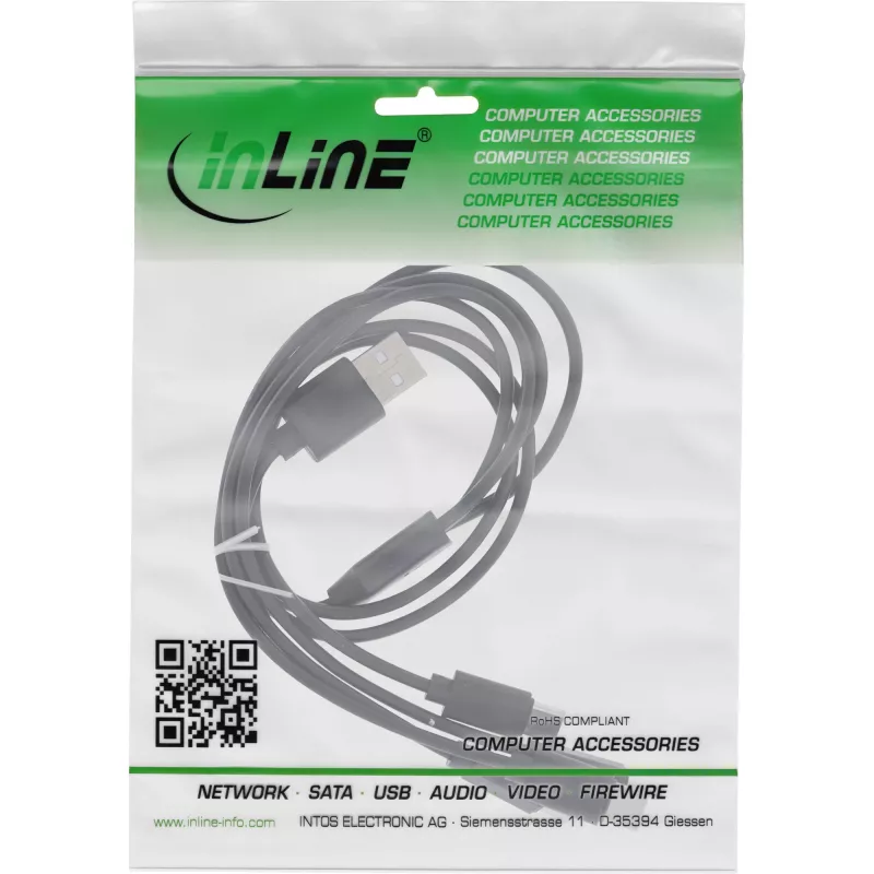 InLine USB 4in1 Y-įkrovimo laidas, 1x USB-A kištukas į 4x USB-C kištukus, juodas 1m
