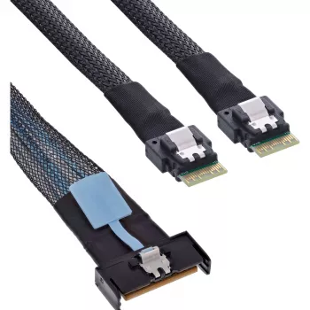 Serial Attached SCSI (SAS) kabelis InLine 27663C 1 m, 32 Gbit/s, MCIO x8 į 2×4i SFF-8654