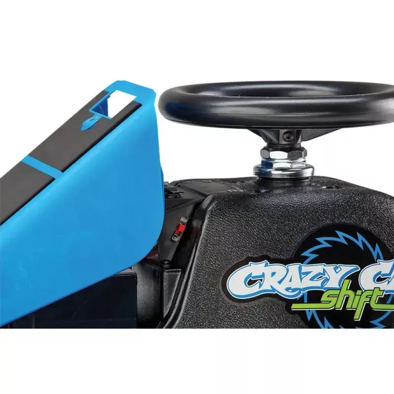 Elektrinis dreifo kartas Razor Crazy Cart Shift — mėlynas, 90 W variklis, 12 V baterija, iki 13 km/val., maks. naudotojo svoris 54 kg