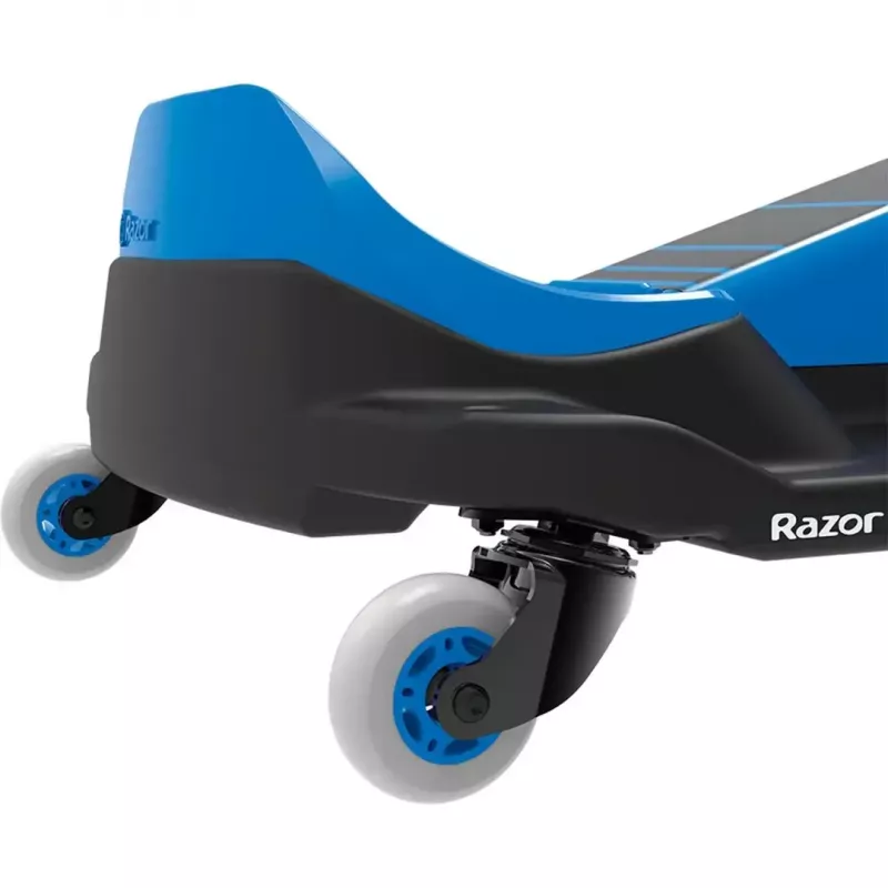 Elektrinis dreifo kartas Razor Crazy Cart Shift — mėlynas, 90 W variklis, 12 V baterija, iki 13 km/val., maks. naudotojo svoris 54 kg