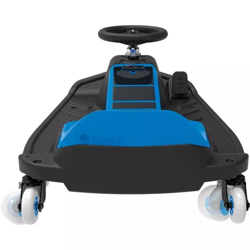 Elektrinis dreifo kartas Razor Crazy Cart Shift — mėlynas, 90 W variklis, 12 V baterija, iki 13 km/val., maks. naudotojo svoris 54 kg