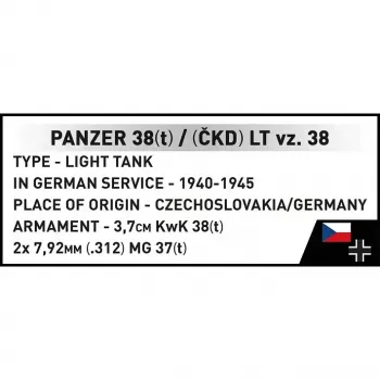 Statybinis rinkinys „Cobi Blocks Panzer 38 VZ.38“ 690 elementų – mastelio modelio konstravimo rinkinys