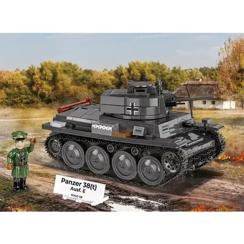 Statybinis rinkinys „Cobi Blocks Panzer 38 VZ.38“ 690 elementų – mastelio modelio konstravimo rinkinys