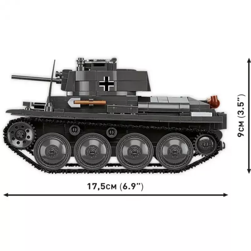 Statybinis rinkinys „Cobi Blocks Panzer 38 VZ.38“ 690 elementų – mastelio modelio konstravimo rinkinys