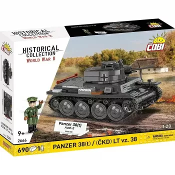 Statybinis rinkinys „Cobi Blocks Panzer 38 VZ.38“ 690 elementų – mastelio modelio konstravimo rinkinys