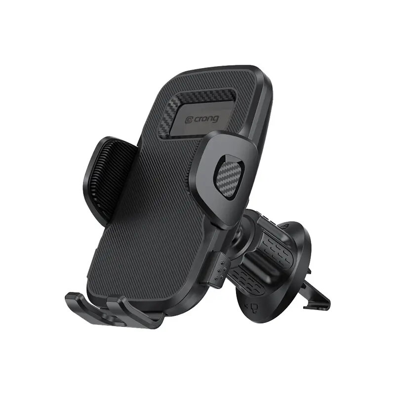Automobilinis ventiliacijos angos telefono laikiklis Crong Carclip Air Vent (mobiliesiems telefonams), juoda / anglies pluošto