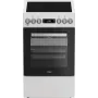 Whirlpool W5V5LCW laisvai pastatoma viryklė Elektrinė Keraminė kaitlentė Juoda, Balta