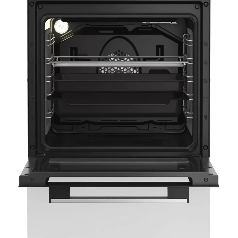 Whirlpool W5V5LCW laisvai pastatoma viryklė Elektrinė Keraminė kaitlentė Juoda, Balta