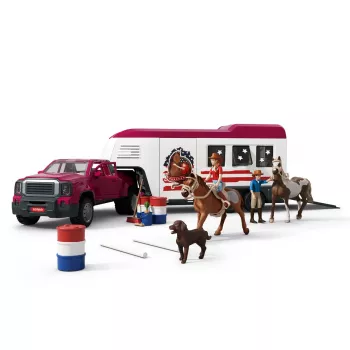 schleich Lakeside Truck and Trailer, gyvūnas, arkliai, 5 m., įvairiaspalvis