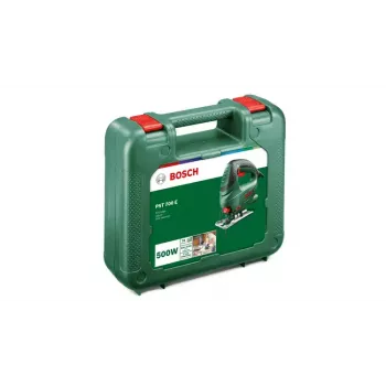 Jigsaw Bosch PST 700 E, top-rankena, 500 W, 3100 spm, 70 mm medžio pjūvis, 45° pasviras pjūvis