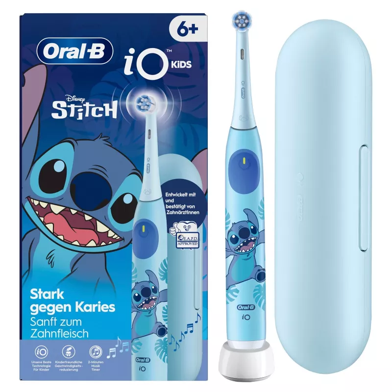 Oral-B iO Kids Stitch vaikiškas sukantis dantų šepetėlis mėlynas