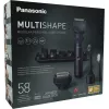 Kelioninis kirpimo aparatas Panasonic X-Shape Travel — mėlynas, ličio jonų baterija, įmontuota, keli priedai (barzdai, kūnui, plaukams, folijinis skutiklis, dantų šepetėlis), 1–30 mm, 196×49×43 mm