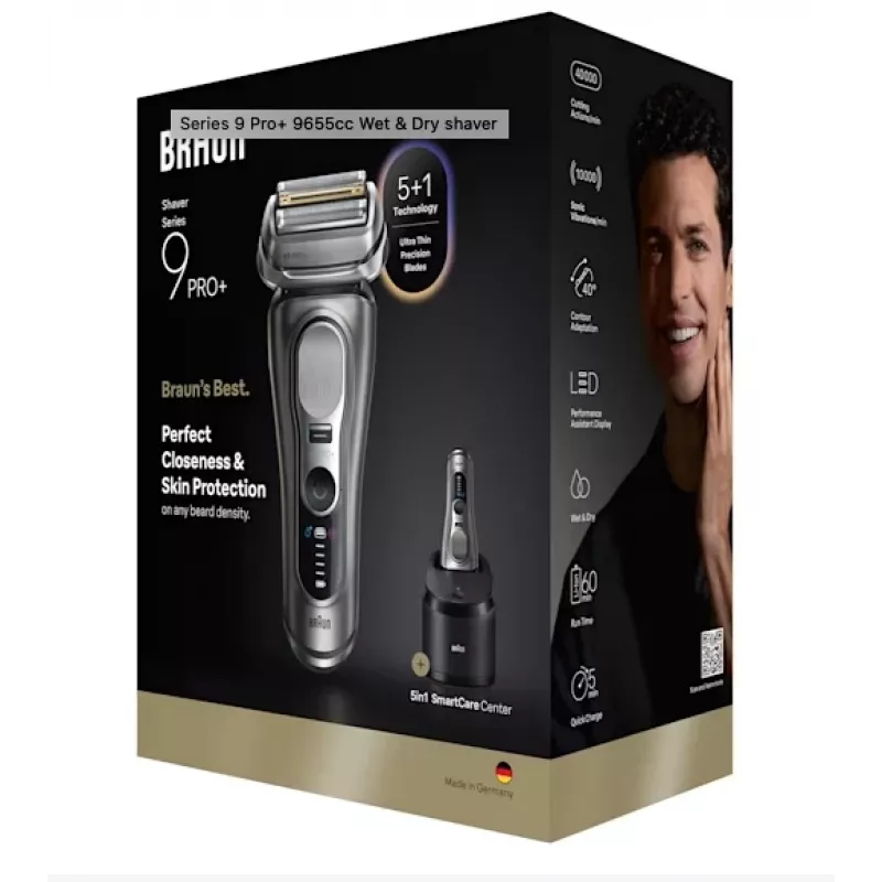 Braun Series 9 Pro+ 9655cc folijos skustuvas kirpiklis Pilka