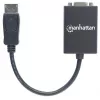 Manhattan DisplayPort į VGA HD15 keitiklio kabelis, 15 cm, kištukas į lizdą, aktyvus, DP su fiksatoriumi, juodas, garantija visam eksploatavimo laikui, atitinka DP2VGA2.