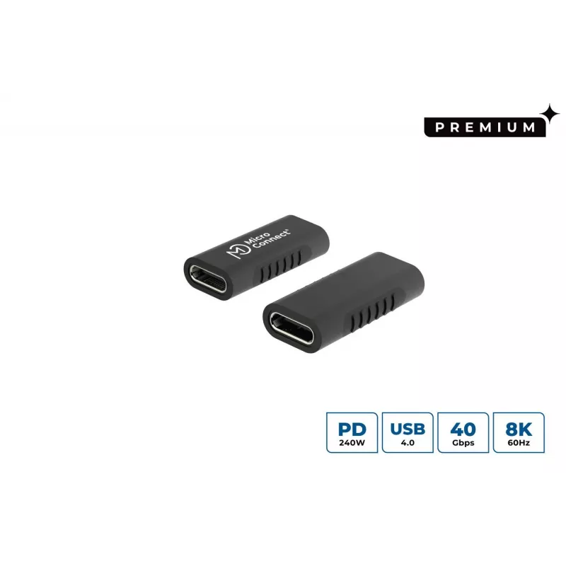 Microconnect USB3.2CFFA kabelio lyties keitiklis USB C juodas